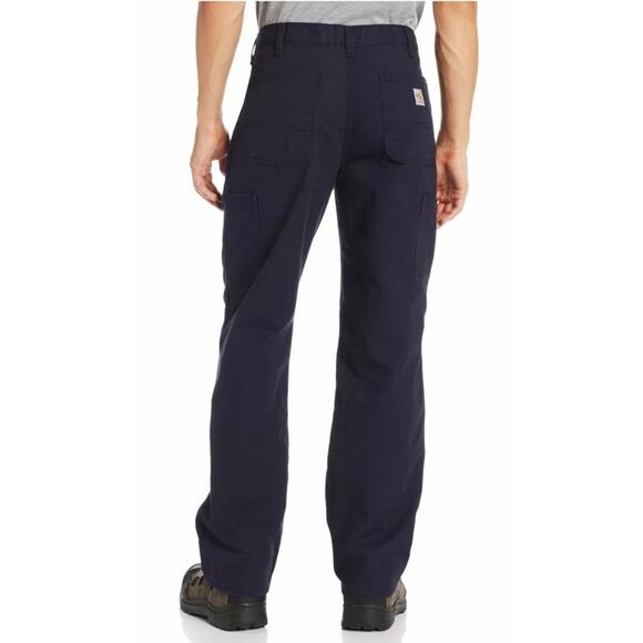 NWT Carhartt Men's Flame Resistant Washed Duck Work Dungaree Dark Navy 32W x 30L - Picture 2 of 7